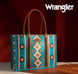 WRANGLER WOMENS Angel Diamond Dark Turquoise AZTEC BOHO TOTE BAG