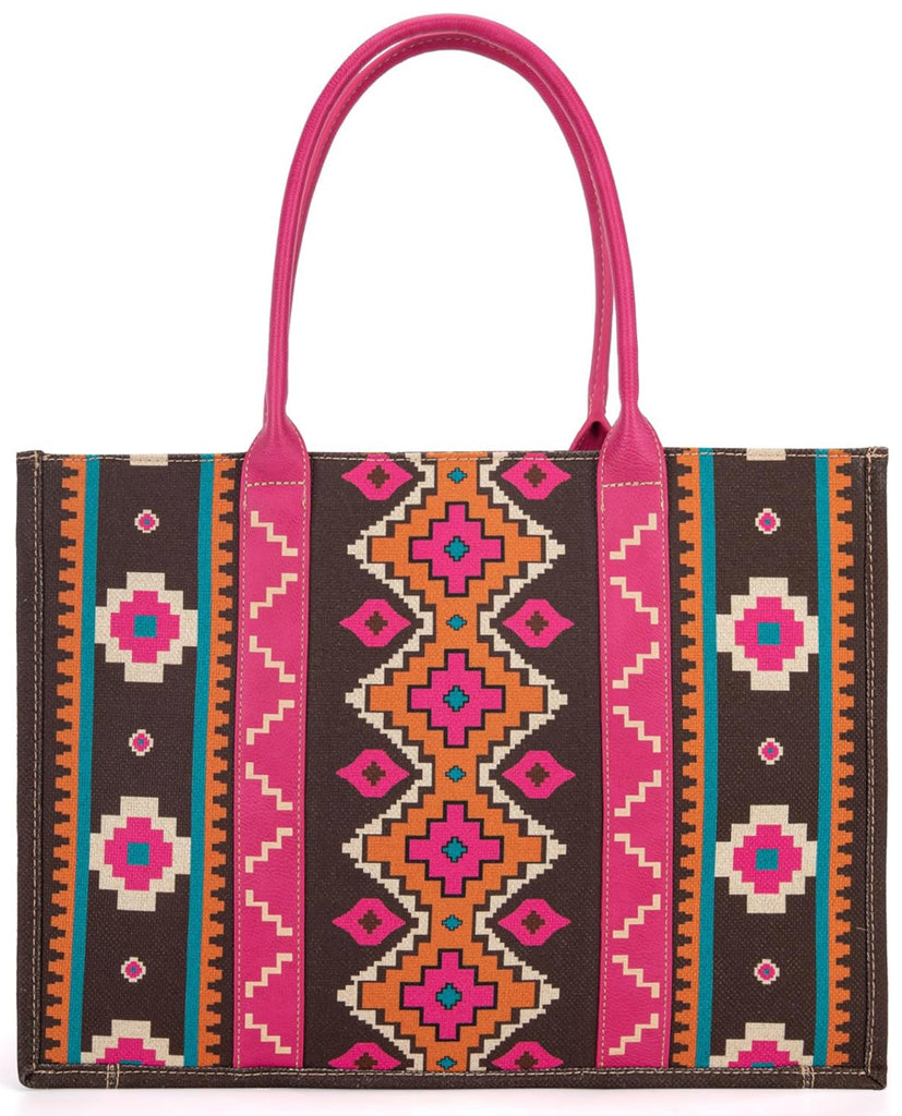 WRANGLER WOMENS AZTEC Angel Diamond Hot Pink BOHO TOTE BAG – Rocky Top ...