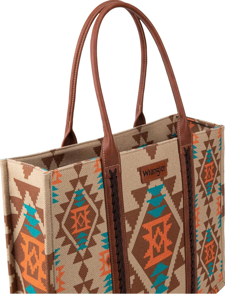 Wrangler Tote Bag Western Purses for Women Shoulder Boho Aztec Handbags,  Angel Denim Jean- S 