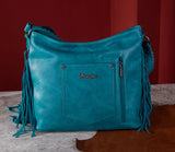 WG62G-918 Wrangler Croc Embossed Whipstitch Concealed Carry Hobo -Turquoise