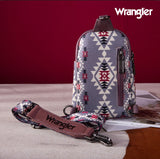 2024 New Wrangler Southwestern Print Canvas Crossbody/Sling/Chest Bag-Lavender