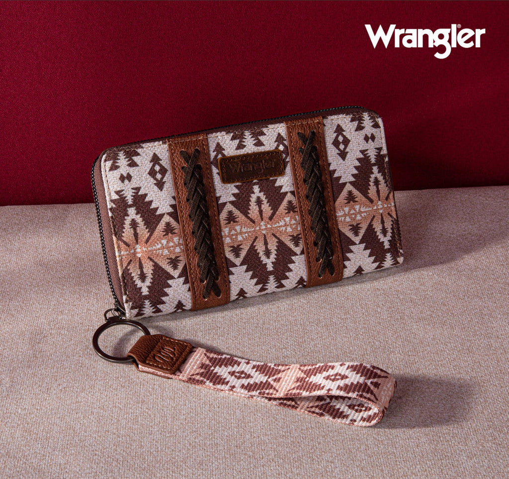 2024 New Wrangler Aztec Southwestern Pattern Canvas Wallet With Wristl –  Rocky Top Holsters