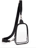 WG87-226 Wrangler Clear Sling Bag/Crossbody/Chest Bag - Black