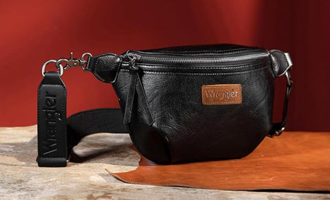 WG82-194 Wrangler Fanny Pack Belt Bag Sling Bag - Black